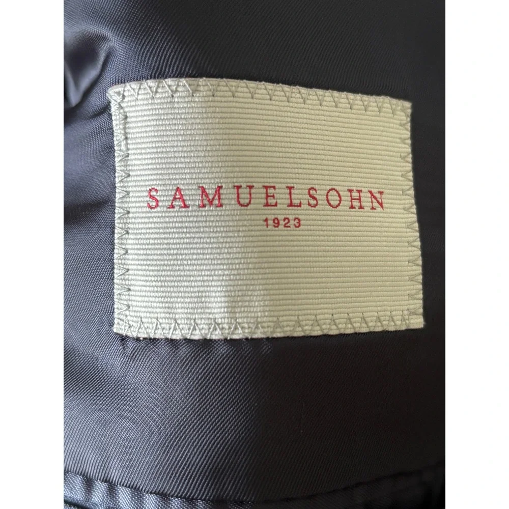 Samuelsohn Mens 48R Sport Coat Gray Super 110s Wool Blazer Made in Canada Garner